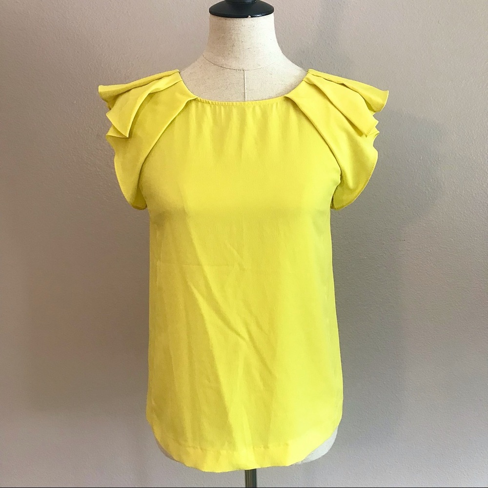 Zara Yellow Ruffle Sleeved Blouse